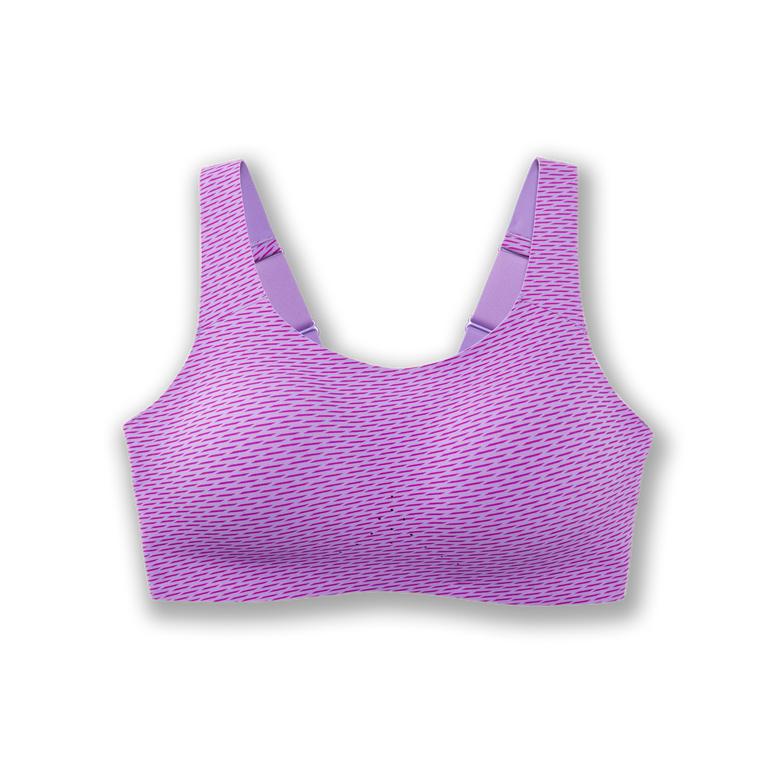 Brooks Dare Scoopback Womens Running Bra - Heliotrope Texture Print/MediumPurple - Indonesia (PMSN-2